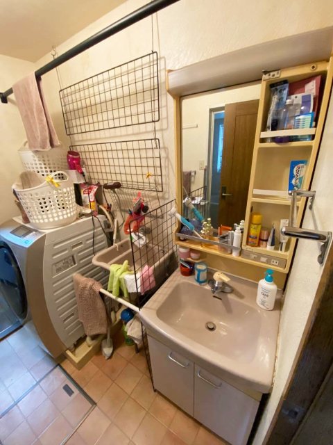 造作風のお洒落な洗面空間LIXIL『カスタムバニティ』施工後イメージ１